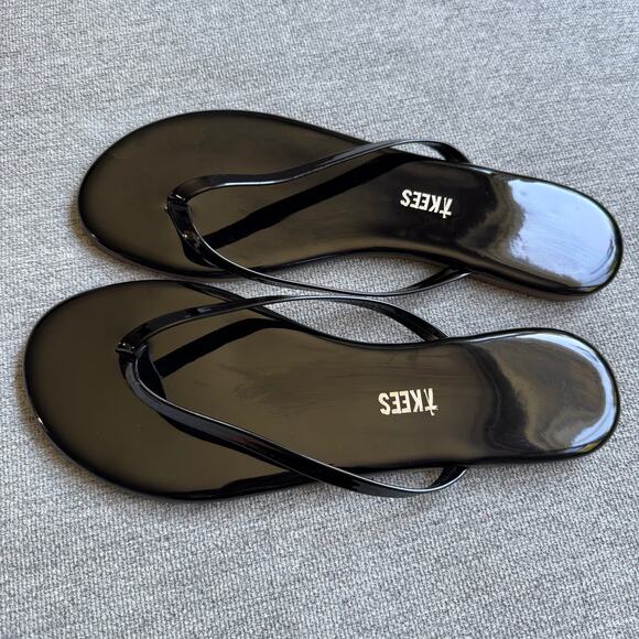 TKEES Glosses Flip Flop Black Classic Beach Vacation Minimalist Women's 8 - Picture 5 of 9